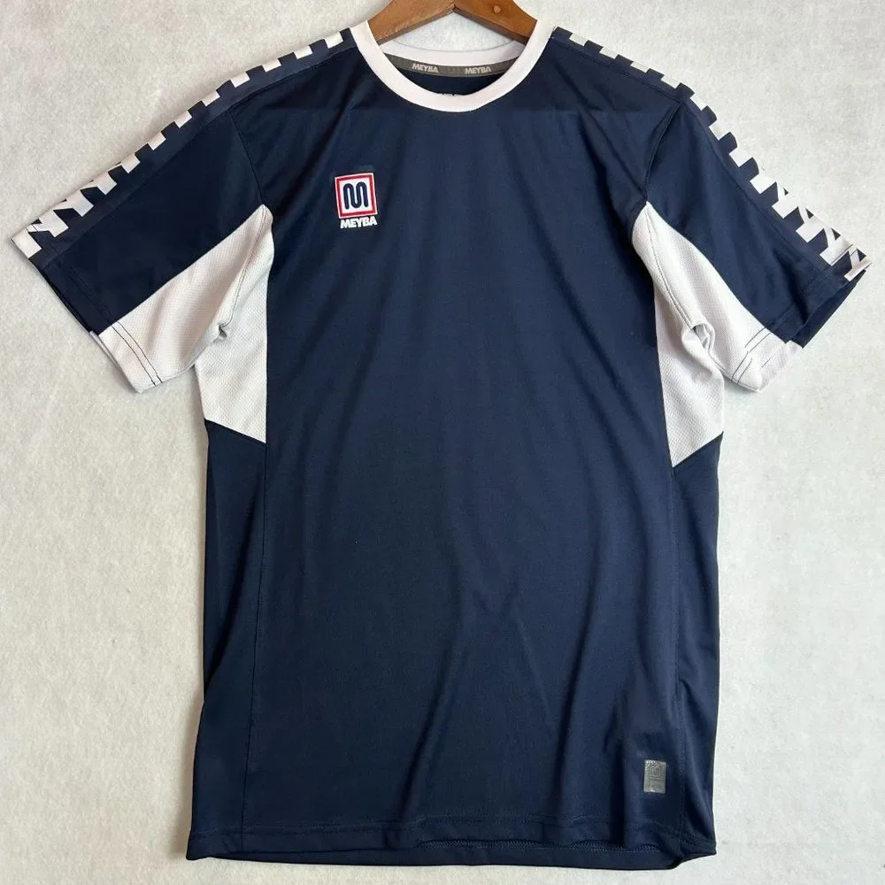 Meyba Soccer Jersey Men's Medium Blue/White FIFA World Cup Thin Cool - Picture 6 of 9